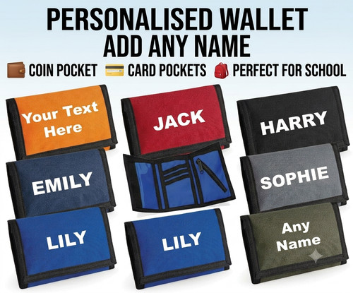 Personalised wallet boys - boys, girls