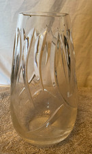 Large Vintage Crystal Vase, Heavy Quality Cut Glass Flower Vase