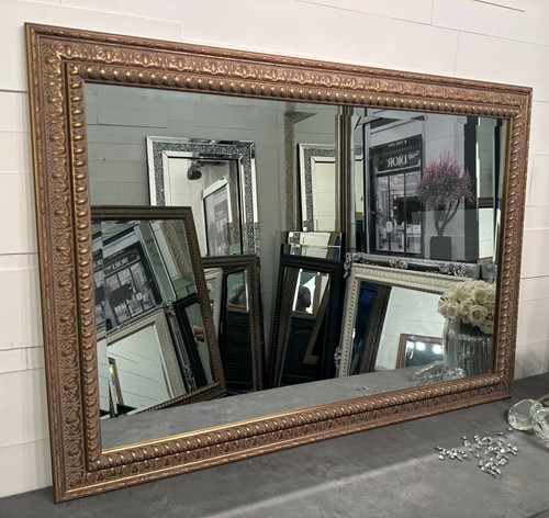 Large antique black mirror - large,