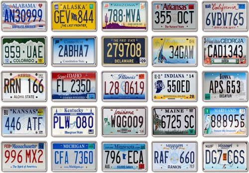 Fridge magnet license plates - fridge,