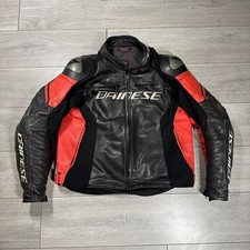 Dainese Racing Men’s Black Leather Motorcycle Jacket Size EU 56 UK 46 XL