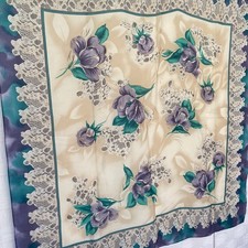 Vtg Silk Scarf 30" x 30"