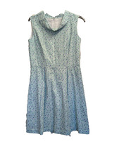 blue sleeveless dress fit and