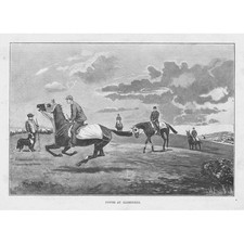 WILTSHIRE Ponies at Aldbourne - Antique Print 1891