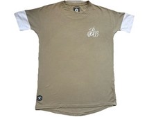 Bee Inspired Mens khaki and white short sleeve T-shirt size medium