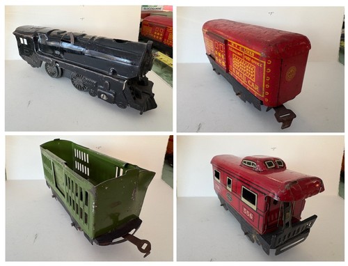 Vintage marx train cars - train,