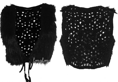 Topshop black knitted crochet - topshop,