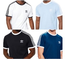 Adidas Originals Men’s 3 Stripes Cotton T-shirt Crew Neck Short Sleeve Top