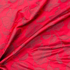 Red Curtain Fabric Floral