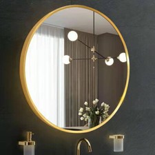 Large Bathroom Mirror Wall Mounted Makeup Mirror Metal Framed Vanity Mirror 50CM