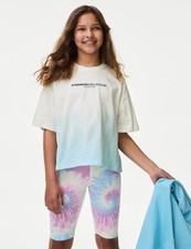 M&S Girls Shorts T-shirt Top