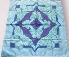 Vintage butterfly  Square Scarf  Neck Tie Top blue purple  