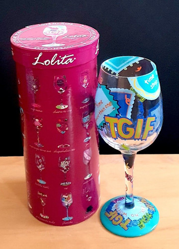 Lolita hand painted wine glass - wine,