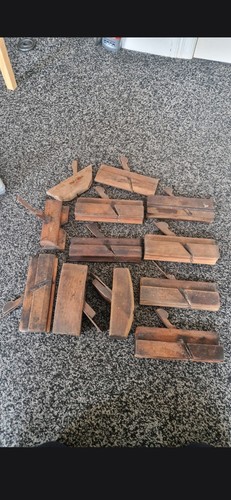 12x antique wooden planers - antique,
