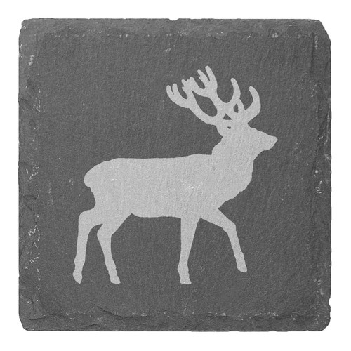 Deer stag silhouette coaster - silhouette',