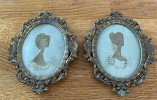 Vintage 1950's Italian Baroque Style Ornate Scrolled Metal Picture Frames x 2
