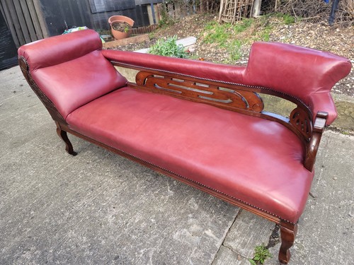 Leather chesterfield chaise - leather,