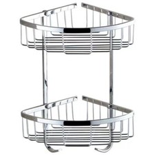 STAINLESS STEEL CORNER SHOWER CADDY BATHROOM STORAGE SHELF ORGANIZER BASKET