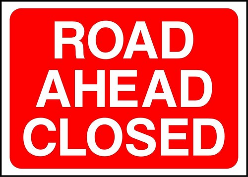 Road ahead closed safety - road,