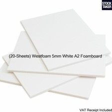 (20-Sheets) Westfoam 5mm White A2 Foamboard Backing Print Art (VAT Invoice)