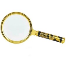 100mm hand-held 10x magnifying glass golden dragon handle for reading explore