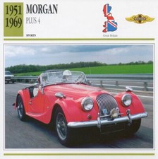 1951-1969 MORGAN PLUS 4 Sports Classic Car Photo/Info Maxi Card