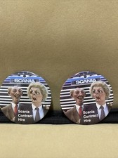 Vintage Scania Truck Pin Badge 80s 90s X2 Margaret Thatcher