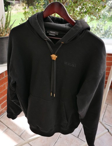 Versace black fleece pullover - versace,