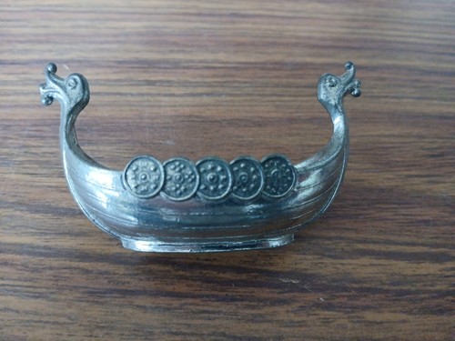 Viking pewter handcast - viking, ship