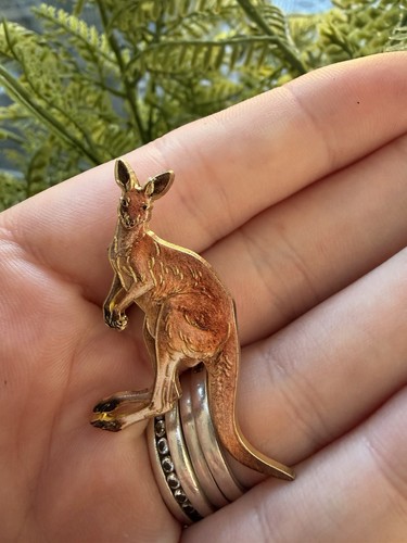Kangaroo enamel pin - kangaroo, brooch