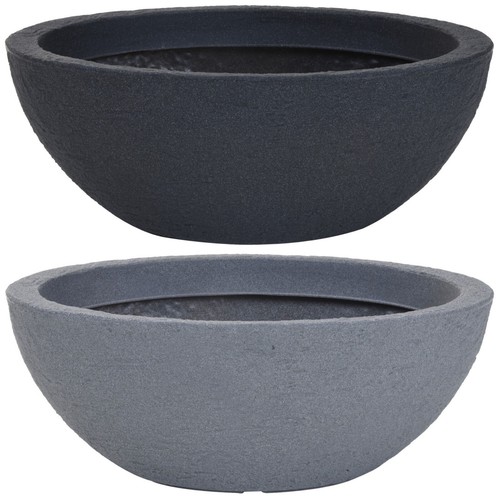 Stone effect plastic planter - stone,