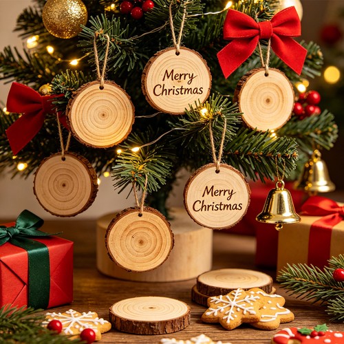 Pcs wood slices with hole - pcs,
