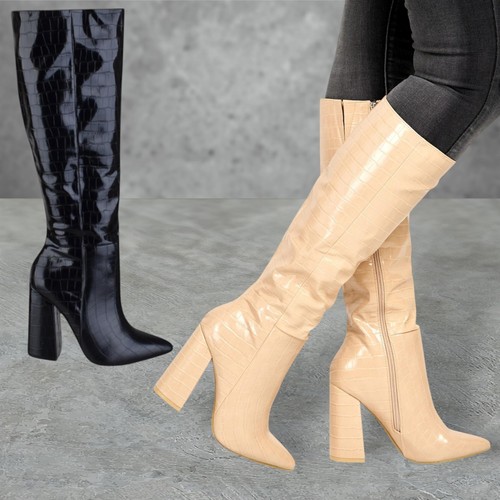 Womens ladies high block heel - block,