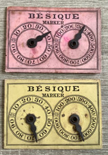 Vintage Bezique Marker Spin Dial Cardboard Spinners Playing card game