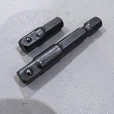 Square Head 1/4" to 1/4" Hex Bit Adapter Socket Bit Set of 2 for Screw Driver