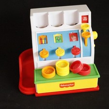 Fisher Price cash register, with 5 coins #926 cash register, 1994 old...