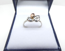 Clogau Gold Silver & 9ct Rose Gold Nugget Ring size L