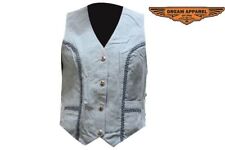 Blue Women's Denim Motorcycle