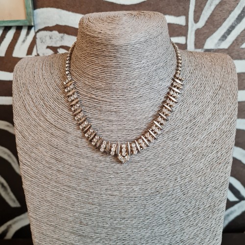 Vintage diamante necklace - diamante,