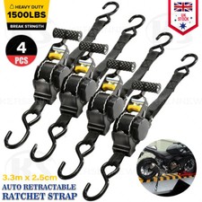 4Pcs Quick Release Automatic Retractable Ratchet Tie Down Strap Set With S Hooks