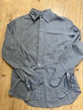 Gitman Vintage Grey  Herringbone Shirt Mens Medium Button-Down Long Sleeve USA