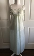 Vintage VASSARETTE Nightgown Baby Blue with Floral Lace Accents Medium (READ)