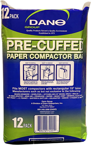 Pre cuffed compactor bags - pre-cuffed, (12