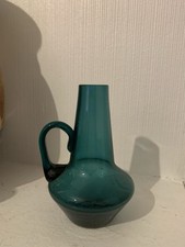Teal Green Glass Bud Vase with