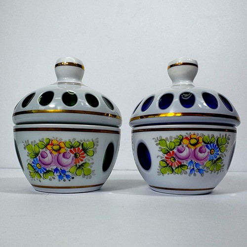 Vintage bohemian glass lidded - vintage,