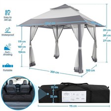 Pop Up Garden Gazebo Tent w/ 4