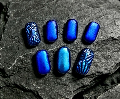 Blue dichroic fused glass - fused,