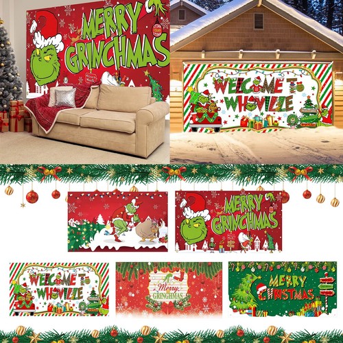 Christmas grinch garage door - grinch,