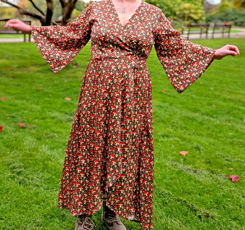 Toadstool mushroom dress long - mushroom,