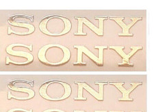 Sony Gold TV Sticker Speaker Logo PlayStation Laptop PC 3.3cm x 0.5cm QTY  1